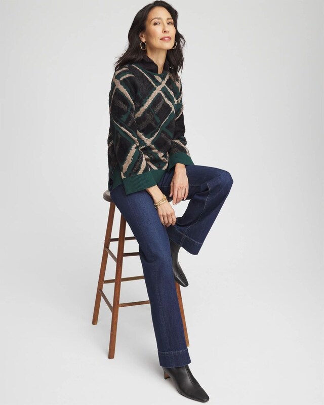Eyelash Jacquard Pullover Sweater - image 2